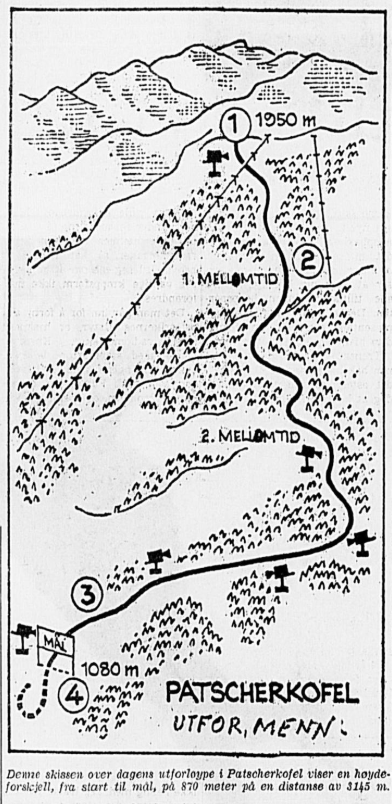 Faksimile SA 5. februar 1976 - Utforløypa Patscherkofel