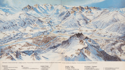 Oversiktsbilde Innsbruck-Seefeld OL 1976 (Sportsboken 1975)