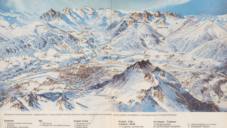 Oversiktsbilde Innsbruck-Seefeld OL 1976 (Sportsboken 1975)